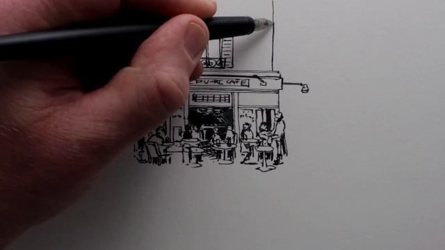 How to Draw a Cafe: Pen Drawing смотреть онлайн