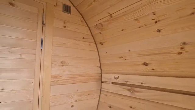 Баня-бочка 3500 Дуэт Стандарт с наружной топкой и кедром смотреть онлайн