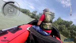 Тест на воде  Tohatsu M9.9(15)+ Гладиатор E380 (НДНД)+1+2+3 человека