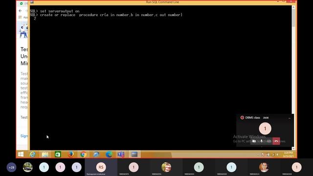 DBMS class 20210325 151310 Meeting Recording --Procedure PL/SQL,FORGET TO DECALRE C VARIABLE смотреть онлайн
