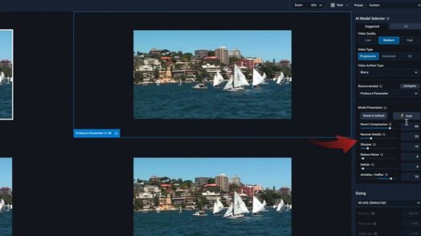 Topaz video enhance update 2.3 Upscale 720p to 4K.