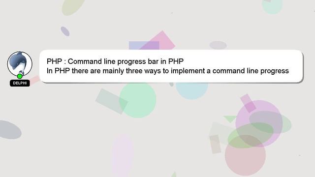 PHP : Command line progress bar in PHP смотреть онлайн