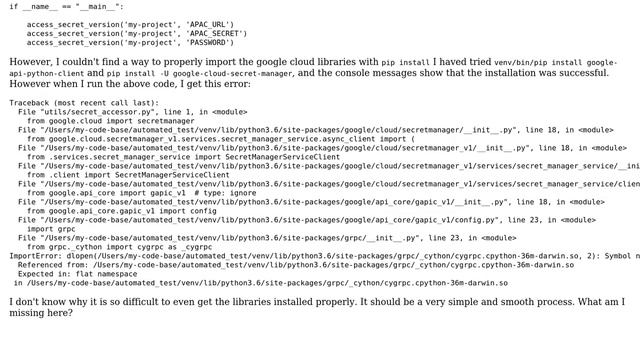 DevOps & SysAdmins: How to properly import google cloud libraries in python3.6 in MACOS? смотреть онлайн