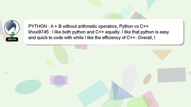 PYTHON : A + B without arithmetic operators, Python vs C++ смотреть онлайн