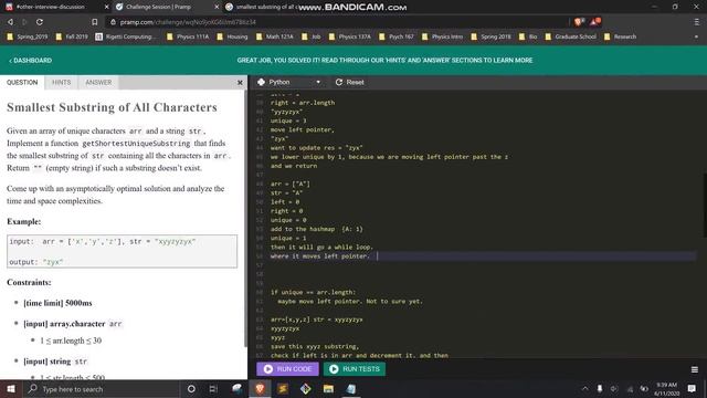 Smallest Substring of All Characters [Python] смотреть онлайн