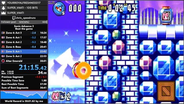 [WR] Sonic Advance 3 - Beat the game Speedrun in 37:43 смотреть онлайн