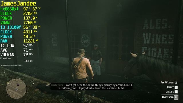 Red Dead Redemption 2 rx6650xt i3 13100f Ultra 1080p January 2023 смотреть онлайн
