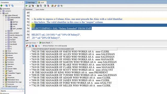 Oracle Concatination, Literal's, Alias's, Arithmetic, and more смотреть онлайн