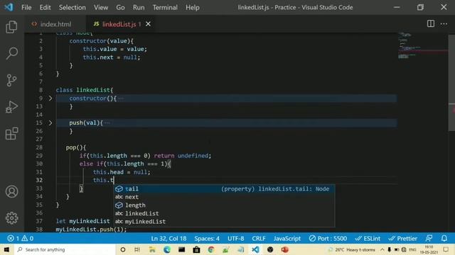 pop method in linked list смотреть онлайн