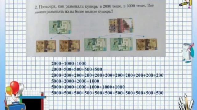 Математика: " Купюра- бумажный денежный знак". 3 класс смотреть онлайн