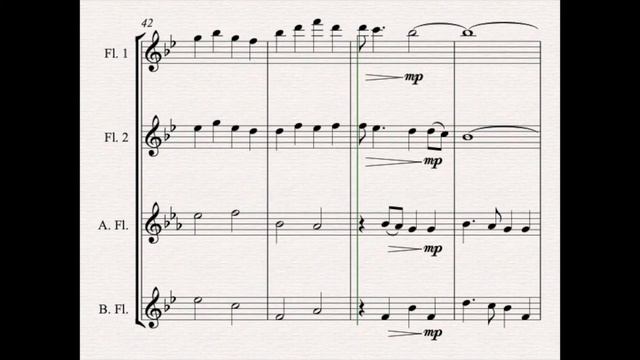 The Barnyards O'Delgaty - Flute Quartet (2 C Flute, Alto and Bass Flute) - ♪ Sheet Music ♪ смотреть онлайн