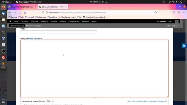 Drupal Básico 4 – Criando Tipo de Conteúdo (Nova Instalação) смотреть онлайн