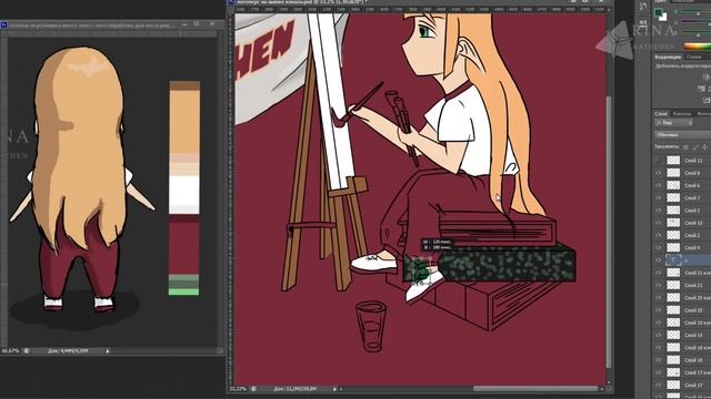 Рисую арт с персонажем для оформления канала смотреть онлайн