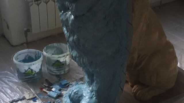 Создание скульптуры льва из бетона для дома, дачи и сада смотреть онлайн