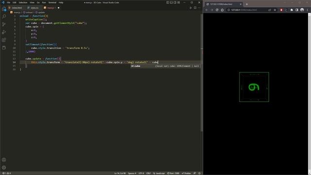 How to make 3D Spinning cube using Html, Css and JavaScript - ASMR Programming, no talking смотреть онлайн