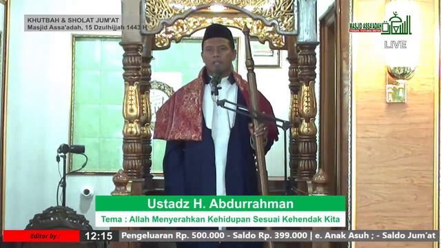 Allah Menyerahkan Kehidupan Sesuai Kehendakmu | Ustadz Abdurrahman - Khutbah Masjid Jami' Assa'adah смотреть онлайн