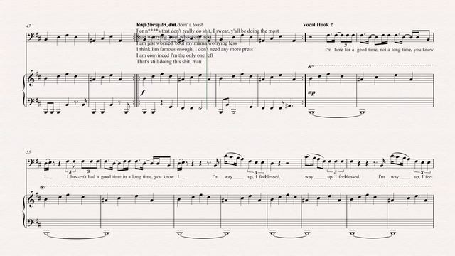 Bass - Blessings - Big Sean ft Drake & Kanye West - Sheet Music, Chords, & Vocals смотреть онлайн