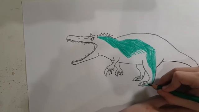 Рисуем динозавра Барионикса Drawing a dinosaur Baryonyx смотреть онлайн