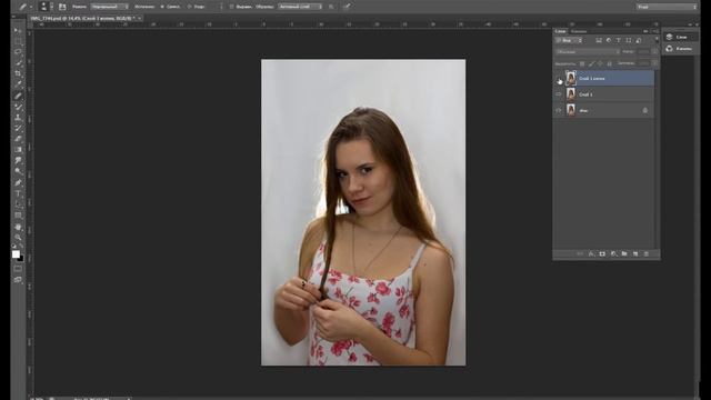 Ретушь портрета (частотное разложение) смотреть онлайн