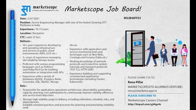 Job Vacancy | Senior Engineering Manager смотреть онлайн