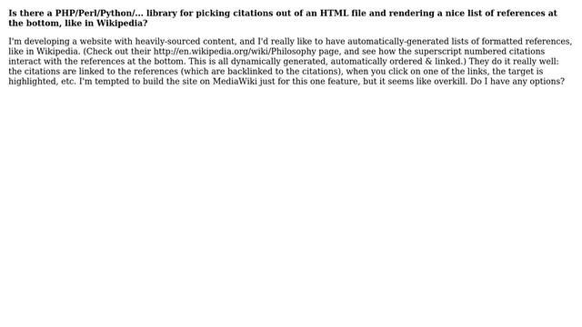 Webmasters: Rendering citations and references in HTML using PHP/Perl/Python/ (2 Solutions!!) смотреть онлайн