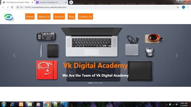 Creating a Fully Responsive Creative Website using HTML5 , CSS3 & Bootstrap5 in 2021 - Part 1 смотреть онлайн