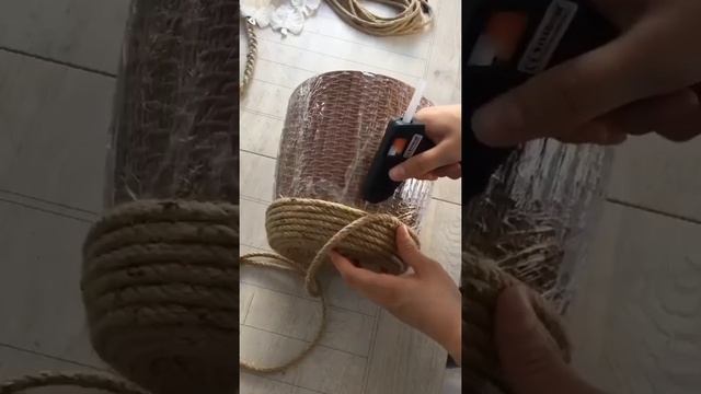 Делаем красивый кашпо, быстро и легко. смотреть онлайн