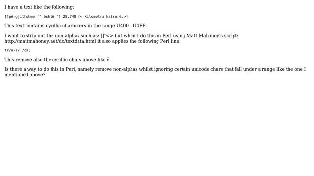 Unix & Linux: Remove non-alphas while ignoring certain unicode chars смотреть онлайн