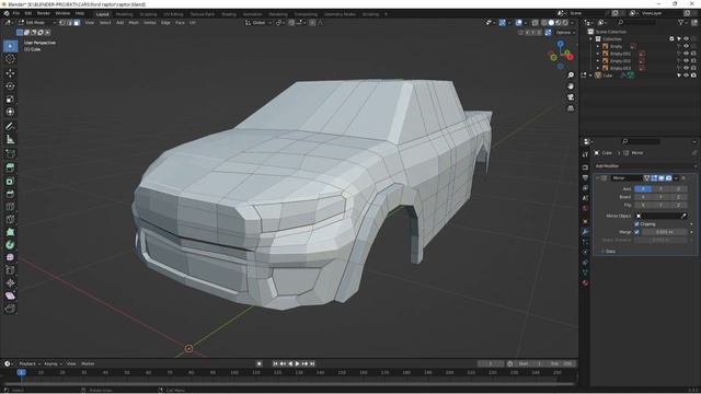 FORD RAPTOR - Low poly 3d car modeling - Blender смотреть онлайн