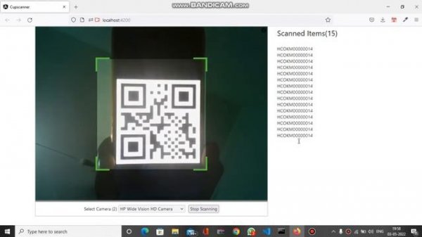 Demo of QR Code scanner in angular web app .