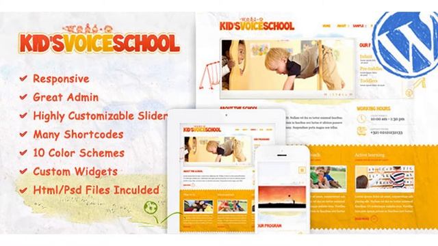 Kids Voice School - Responsive WordPress Theme | Themeforest Website Templates and Themes смотреть онлайн
