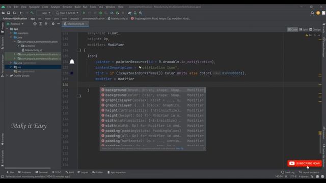 How to Implement Animate Notification in Jetpack Compose | Android | Kotlin | Make it Easy смотреть онлайн