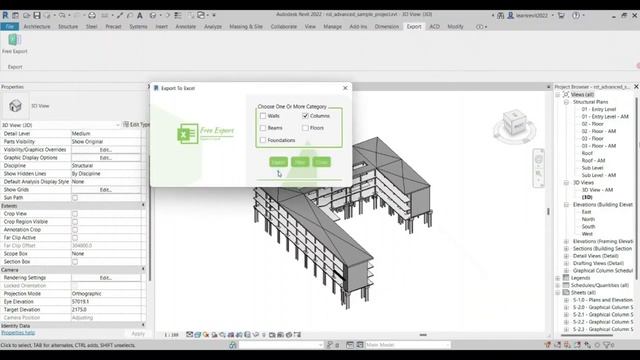 Revit API: Export all elements of structural categories and their parameters from Revit to Excel смотреть онлайн