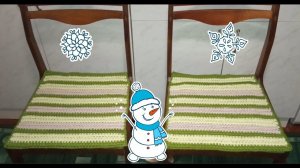 Чехол на стул крючком из остатков пряжи