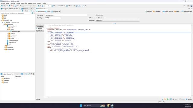 Curso de DBeaver | Como Conocer La Sentencia SQL (DDL) De Una Vista Usando La Interfaz de DBeaver смотреть онлайн