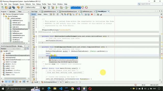 12. Pharmacy Management System in java - View Bill Page (JFrame, Mysql Database, Netbeans IDE) смотреть онлайн