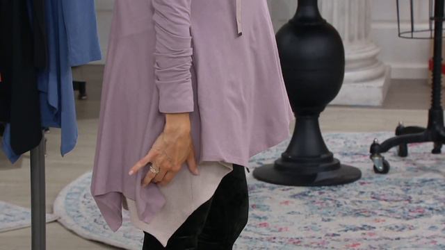 LOGO by Lori Goldstein Long Sleeve Cotton Modal Peplum Top on QVC смотреть онлайн