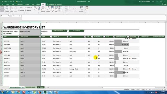 การล๊อค Columns , Row ของ Microsoft Excel 2016 / 2013