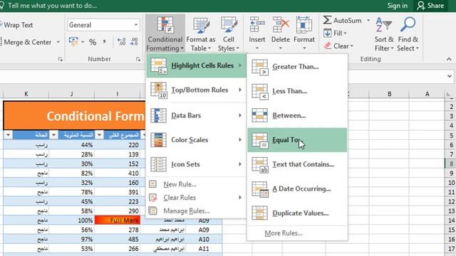 Conditional Formatting in Microsoft Excel - شرح كامل للتنسيق الشرطي بالاكسل смотреть онлайн