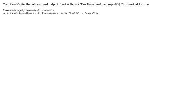 Wordpress: Get taxonomy names by post id (4 Solutions!!) смотреть онлайн