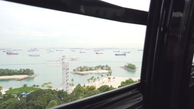 Singapore, Sentosa, cable car ride from Imbiah Lookout to Siloso Beach смотреть онлайн