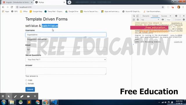 Setting and Patch Value in TD In Tamil | Angular in Tamil Tutorial | Free Education In Tamil 18 смотреть онлайн
