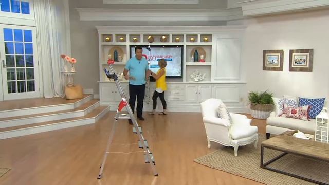 Hailo 4-step Lightweight Ladder w/ Safety Rail on QVC смотреть онлайн