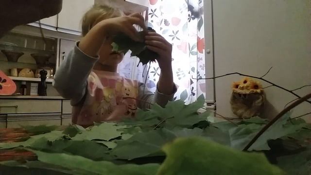 розы из кленовых листочков поделка в школу, садик из природного материала без затрат смотреть онлайн