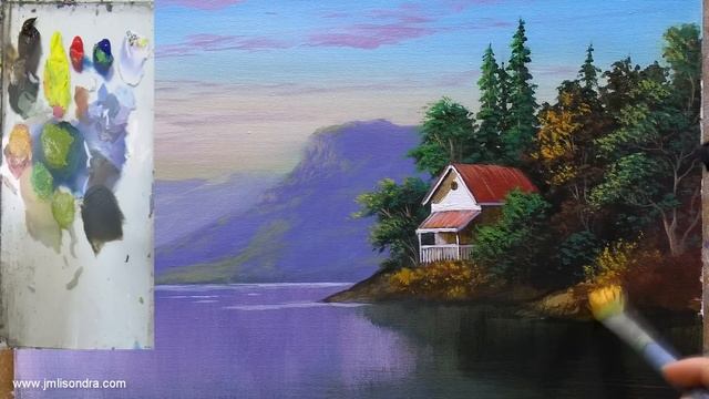 Tutorial: How to Paint Lake House in Acrylics / JMLisondra смотреть онлайн