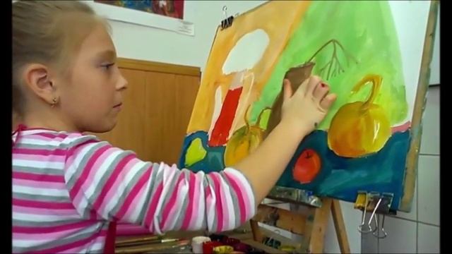 Урок малювання для дітей 5-7 років. Живопис. "Натюрморт з калиною". смотреть онлайн