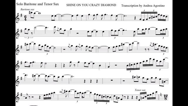 Shine On You Crazy Diamond – Baritone and Tenor Sax Solo Transcription - Pink Floyd смотреть онлайн