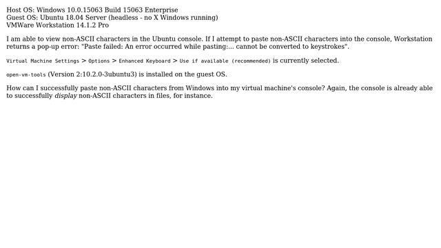 Unix & Linux: Paste non-ASCII characters into console of a Virtual Machine смотреть онлайн