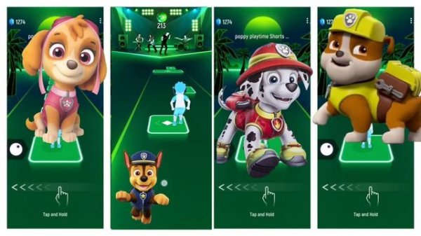 SUPER SKYE VS SUPER CHASE VS SUPER MARSHALL VS SUPER RUBLE PAW PATROL TILES HOP EMD RUSH GAME ?