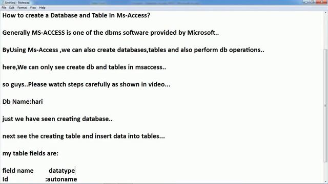 How to Create Database and Table In Ms-Access? смотреть онлайн